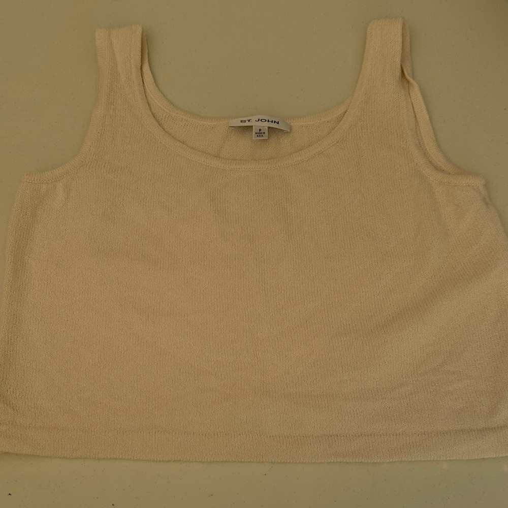 St. John Cream Crop Top - Picture 1 of 4